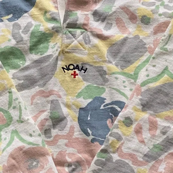 Noah NYC Pastel Floral Long-Sleeve Polo - Picture 3 of 9